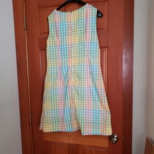 Womens Vintage Sleeveless Sheath Plaid Sheath dress